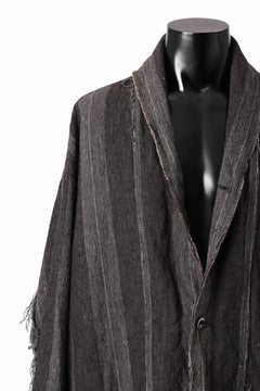 画像をギャラリービューアに読み込む, KLASICA BIRD - Rt  CUT OFF PRIMAL SHORT COAT / IRREGULAR STRIPED ROUGH TWEED (MOCHA)