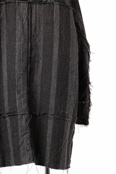 画像をギャラリービューアに読み込む, KLASICA BIRD - Rt  CUT OFF PRIMAL SHORT COAT / IRREGULAR STRIPED ROUGH TWEED (MOCHA)