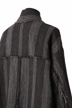 画像をギャラリービューアに読み込む, KLASICA BIRD - Rt  CUT OFF PRIMAL SHORT COAT / IRREGULAR STRIPED ROUGH TWEED (MOCHA)