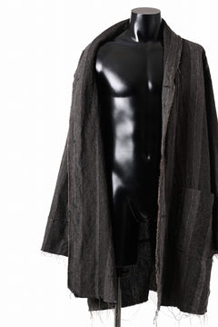 画像をギャラリービューアに読み込む, KLASICA BIRD - Rt  CUT OFF PRIMAL SHORT COAT / IRREGULAR STRIPED ROUGH TWEED (MOCHA)