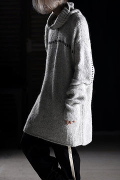 画像をギャラリービューアに読み込む, thom/krom HIGH COLLAR KNIT PULLOVER / ALPACA WOOL (LIGHT GREY)