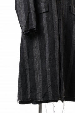 画像をギャラリービューアに読み込む, KLASICA AVOIR Ⅱ CUT OFF MAC COAT / IRREGULAR STRIPED ROUGH TWEED (BLACK)
