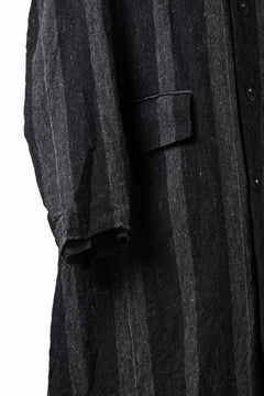 画像をギャラリービューアに読み込む, KLASICA AVOIR Ⅱ CUT OFF MAC COAT / IRREGULAR STRIPED ROUGH TWEED (BLACK)
