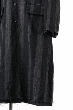 画像をギャラリービューアに読み込む, KLASICA AVOIR Ⅱ CUT OFF MAC COAT / IRREGULAR STRIPED ROUGH TWEED (BLACK)