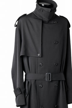 画像をギャラリービューアに読み込む, Y's for men TRENCH COAT / WRINKLED GABARDINE (BLACK)