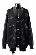 画像をギャラリービューアに読み込む, A.F ARTEFACT PYRA PATTERN COTTON KNIT CARDIGAN (BLACK x BROWN)