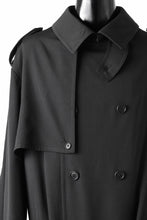 画像をギャラリービューアに読み込む, Y's for men TRENCH COAT / WRINKLED GABARDINE (BLACK)