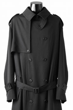 画像をギャラリービューアに読み込む, Y's for men TRENCH COAT / WRINKLED GABARDINE (BLACK)