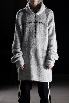 画像をギャラリービューアに読み込む, thom/krom HIGH COLLAR KNIT PULLOVER / ALPACA WOOL (LIGHT GREY)