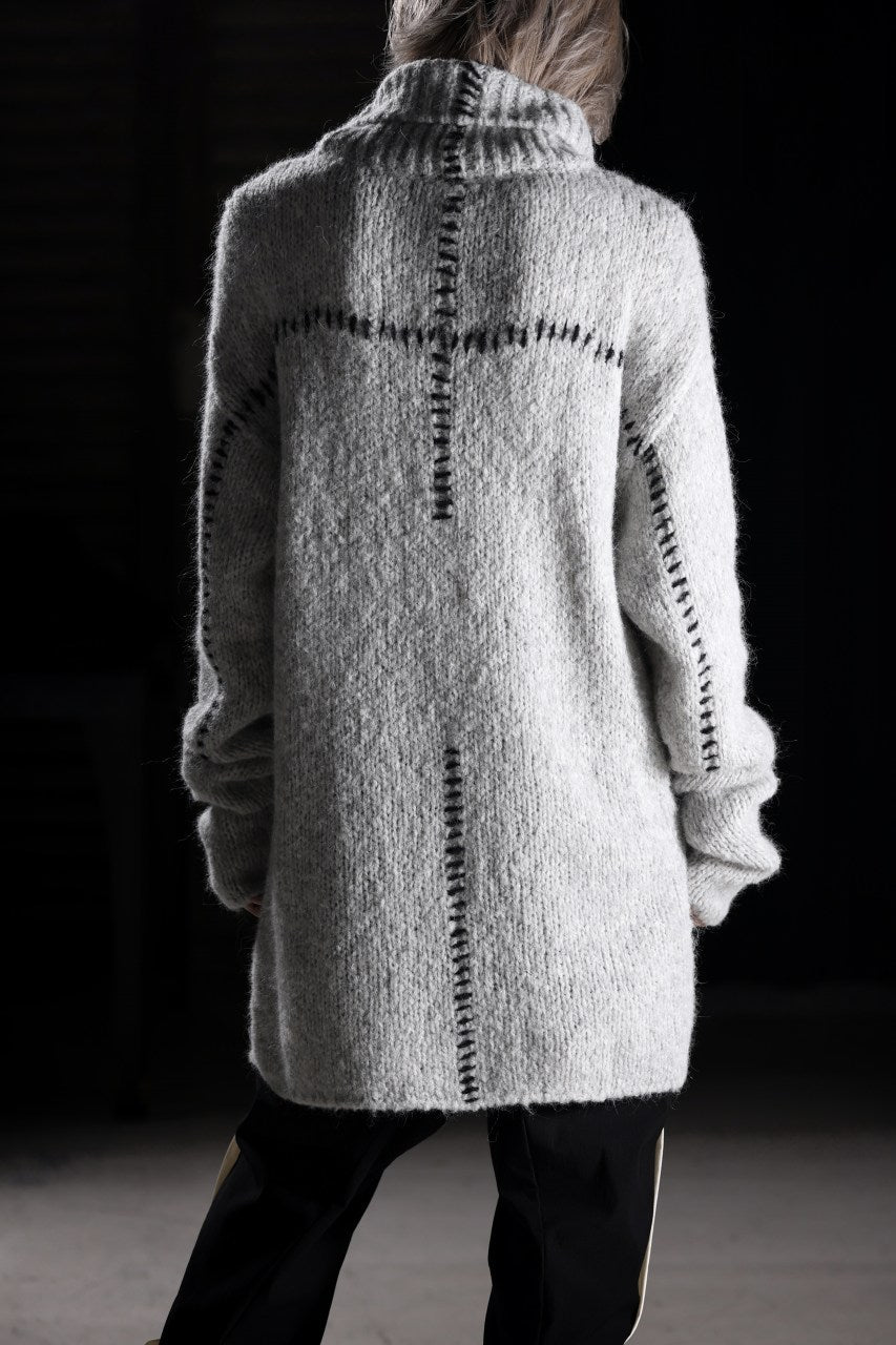 画像をギャラリービューアに読み込む, thom/krom HIGH COLLAR KNIT PULLOVER / ALPACA WOOL (LIGHT GREY)