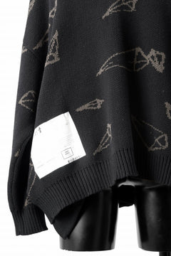 画像をギャラリービューアに読み込む, A.F ARTEFACT PYRA PATTERN COTTON KNIT CARDIGAN (BLACK x BROWN)