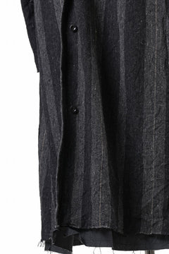 画像をギャラリービューアに読み込む, KLASICA AVOIR Ⅱ CUT OFF MAC COAT / IRREGULAR STRIPED ROUGH TWEED (BLACK)