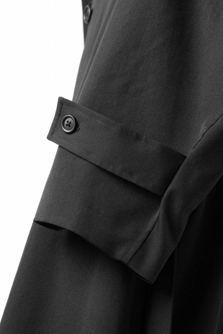 画像をギャラリービューアに読み込む, Y's for men TRENCH COAT / WRINKLED GABARDINE (BLACK)