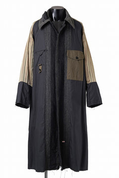 画像をギャラリービューアに読み込む, KLASICA AVOIR Ⅱ CUT OFF MAC COAT / IRREGULAR STRIPED ROUGH TWEED (BLACK)