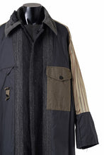 画像をギャラリービューアに読み込む, KLASICA AVOIR Ⅱ CUT OFF MAC COAT / IRREGULAR STRIPED ROUGH TWEED (BLACK)