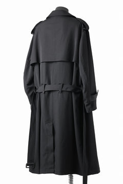 画像をギャラリービューアに読み込む, Y's for men TRENCH COAT / WRINKLED GABARDINE (BLACK)