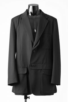 画像をギャラリービューアに読み込む, Y's for men SHAVED CLOTH JACKET / WRINKLED GABARDINE (BLACK)