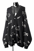 画像をギャラリービューアに読み込む, A.F ARTEFACT PYRA PATTERN COTTON KNIT CARDIGAN (BLACK x IVORY)