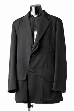 画像をギャラリービューアに読み込む, Y's for men SHAVED CLOTH JACKET / WRINKLED GABARDINE (BLACK)