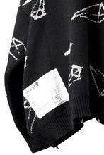 画像をギャラリービューアに読み込む, A.F ARTEFACT PYRA PATTERN COTTON KNIT CARDIGAN (BLACK x IVORY)