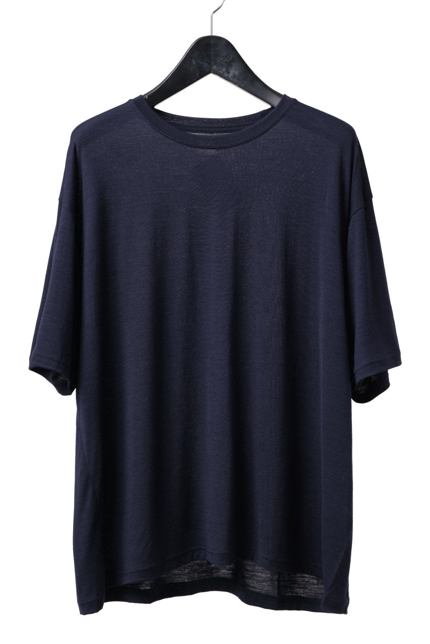 Load image into Gallery viewer, CAPERTICA OVERSIZED S/S TEE / SUPER 120s WASHABLE WOOL JERSEY (NAVY)