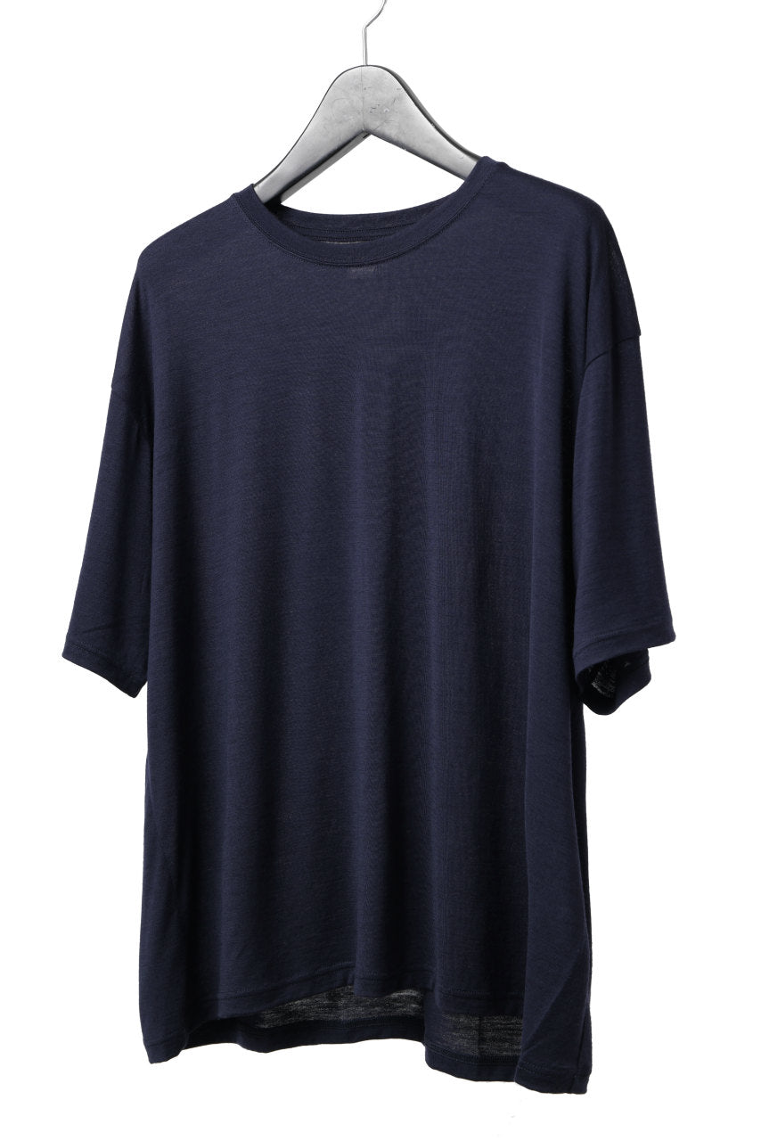 Load image into Gallery viewer, CAPERTICA OVERSIZED S/S TEE / SUPER 120s WASHABLE WOOL JERSEY (NAVY)