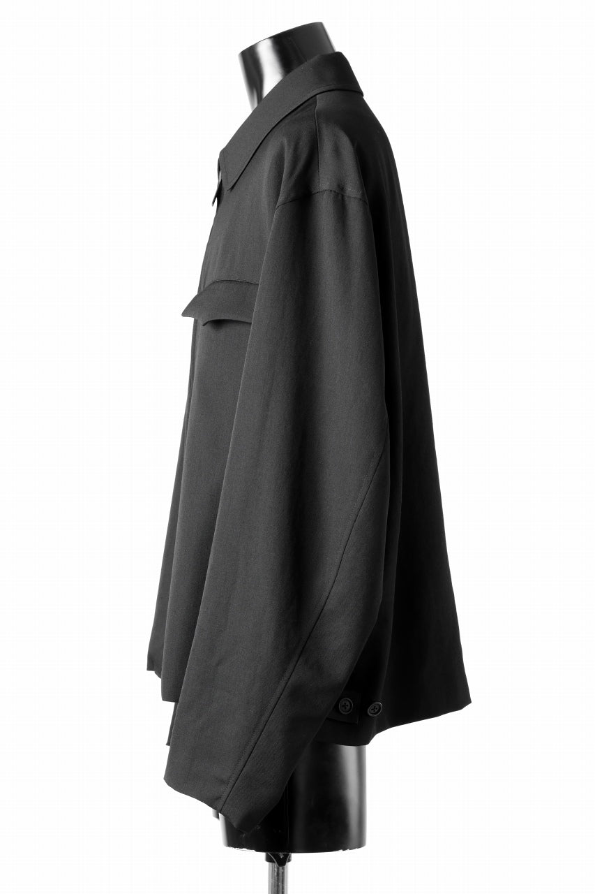 画像をギャラリービューアに読み込む, Y's for men CHEST FLAP BLOUSON / WRINKLED GABARDINE (BLACK)