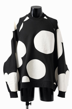 画像をギャラリービューアに読み込む, A.F ARTEFACT POLKA PATTERN SWEAT RAGLAN TOPS (BLACK)