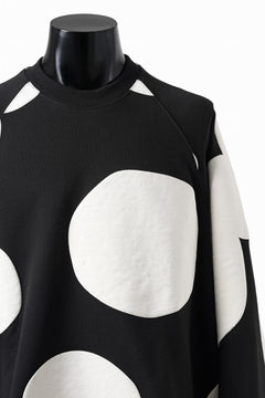 画像をギャラリービューアに読み込む, A.F ARTEFACT POLKA PATTERN SWEAT RAGLAN TOPS (BLACK)