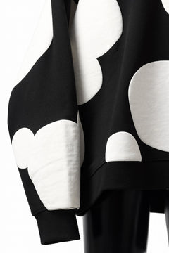 画像をギャラリービューアに読み込む, A.F ARTEFACT POLKA PATTERN SWEAT RAGLAN TOPS (BLACK)