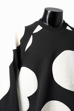 画像をギャラリービューアに読み込む, A.F ARTEFACT POLKA PATTERN SWEAT RAGLAN TOPS (BLACK)