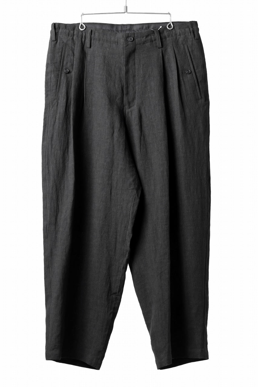 画像をギャラリービューアに読み込む, Y's for men TRIPLE STITCH PANTS / 40 LINEN (BLACK)