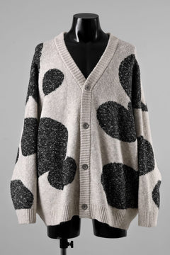 画像をギャラリービューアに読み込む, A.F ARTEFACT POLKA PATTERN BLEND KNIT CARDIGAN (BEIGE x GREY)