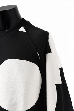 画像をギャラリービューアに読み込む, A.F ARTEFACT POLKA PATTERN SWEAT RAGLAN TOPS (BLACK)