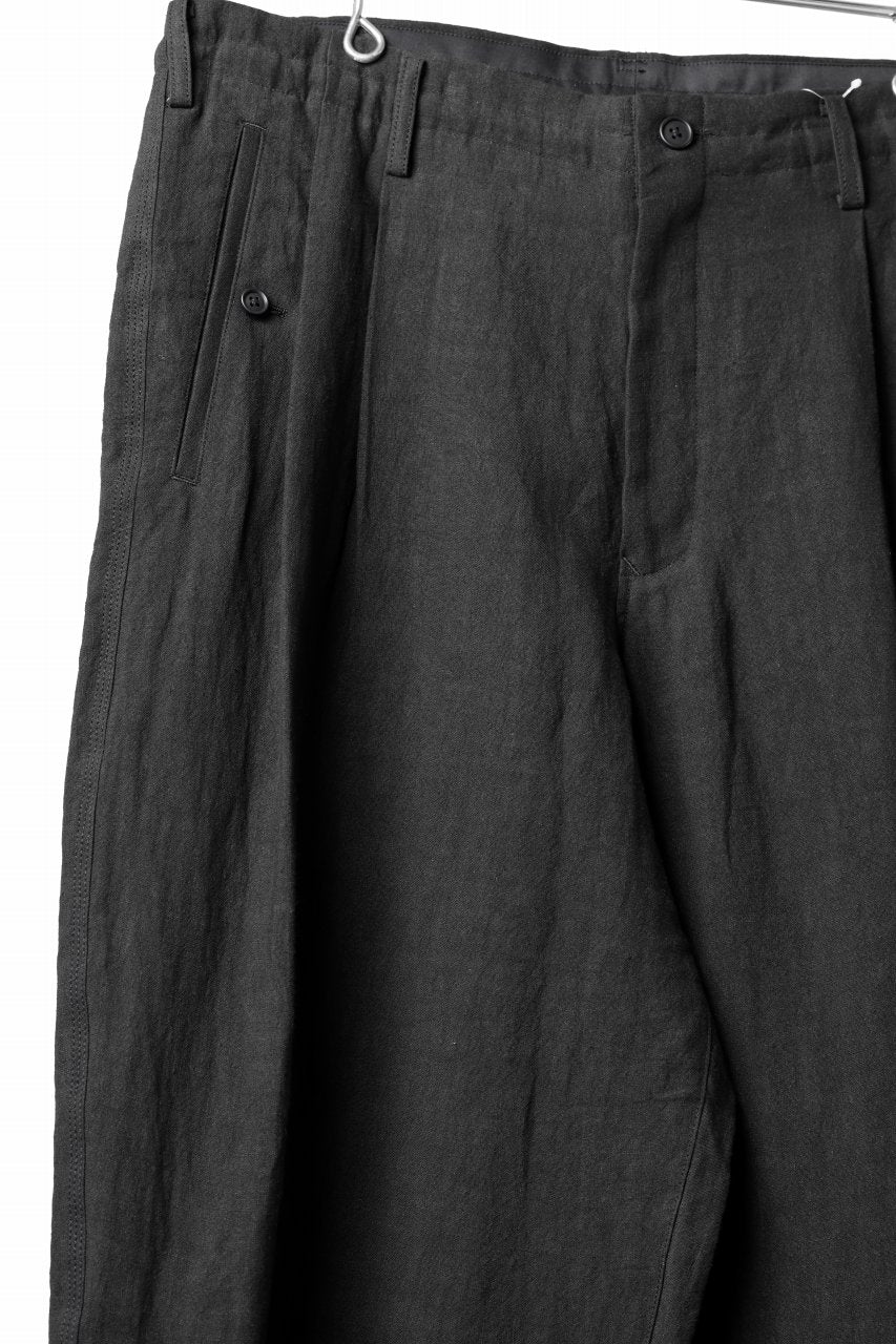 画像をギャラリービューアに読み込む, Y's for men TRIPLE STITCH PANTS / 40 LINEN (BLACK)