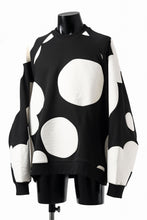 画像をギャラリービューアに読み込む, A.F ARTEFACT POLKA PATTERN SWEAT RAGLAN TOPS (BLACK)