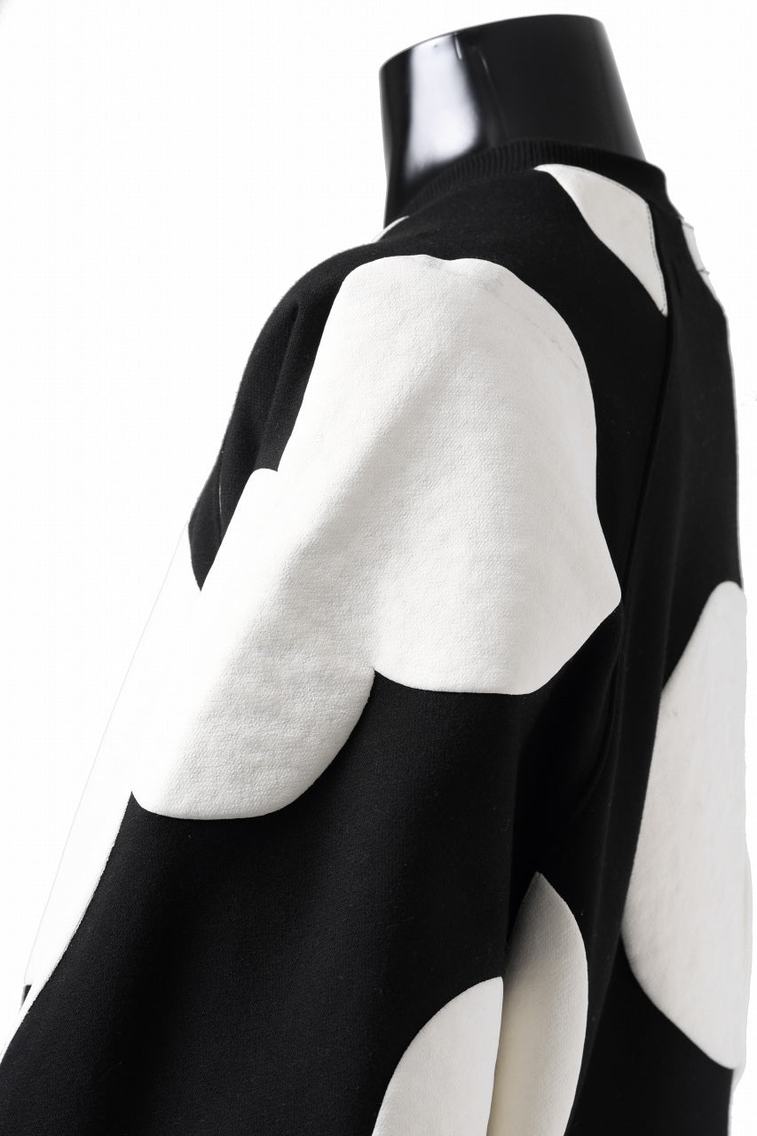 画像をギャラリービューアに読み込む, A.F ARTEFACT POLKA PATTERN SWEAT RAGLAN TOPS (BLACK)