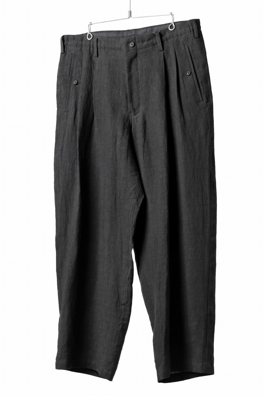 画像をギャラリービューアに読み込む, Y's for men TRIPLE STITCH PANTS / 40 LINEN (BLACK)