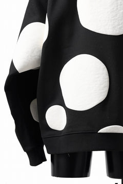 画像をギャラリービューアに読み込む, A.F ARTEFACT POLKA PATTERN SWEAT RAGLAN TOPS (BLACK)