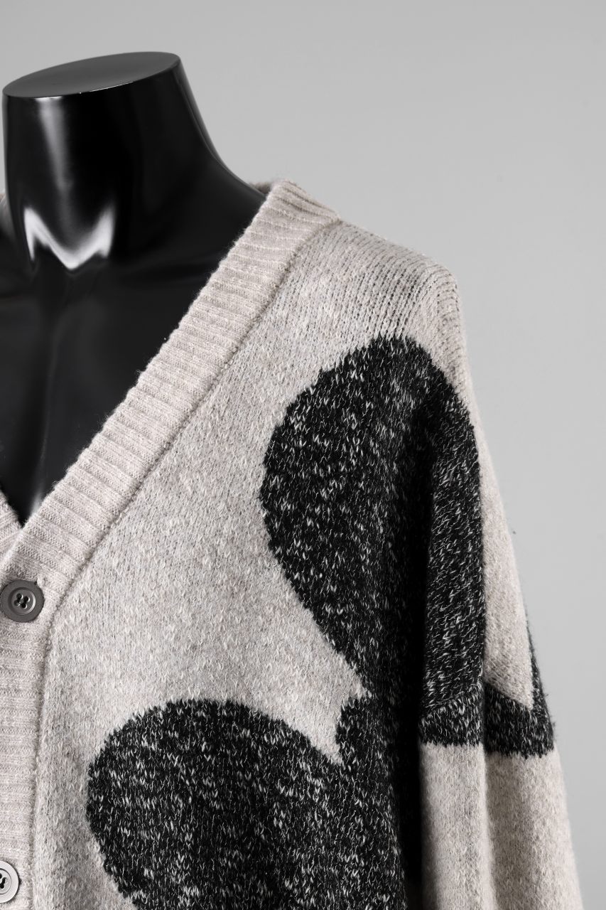 画像をギャラリービューアに読み込む, A.F ARTEFACT POLKA PATTERN BLEND KNIT CARDIGAN (BEIGE x GREY)