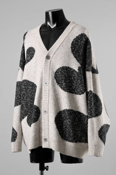 画像をギャラリービューアに読み込む, A.F ARTEFACT POLKA PATTERN BLEND KNIT CARDIGAN (BEIGE x GREY)