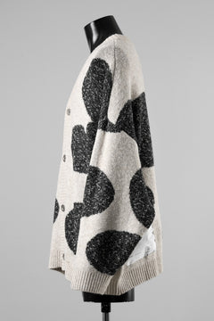 画像をギャラリービューアに読み込む, A.F ARTEFACT POLKA PATTERN BLEND KNIT CARDIGAN (BEIGE x GREY)
