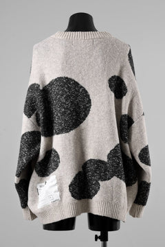 画像をギャラリービューアに読み込む, A.F ARTEFACT POLKA PATTERN BLEND KNIT CARDIGAN (BEIGE x GREY)