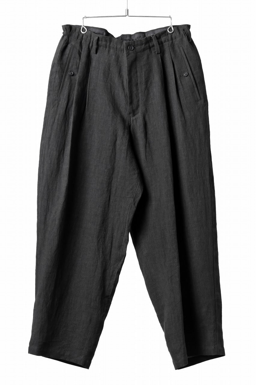 画像をギャラリービューアに読み込む, Y's for men TRIPLE STITCH PANTS / 40 LINEN (BLACK)