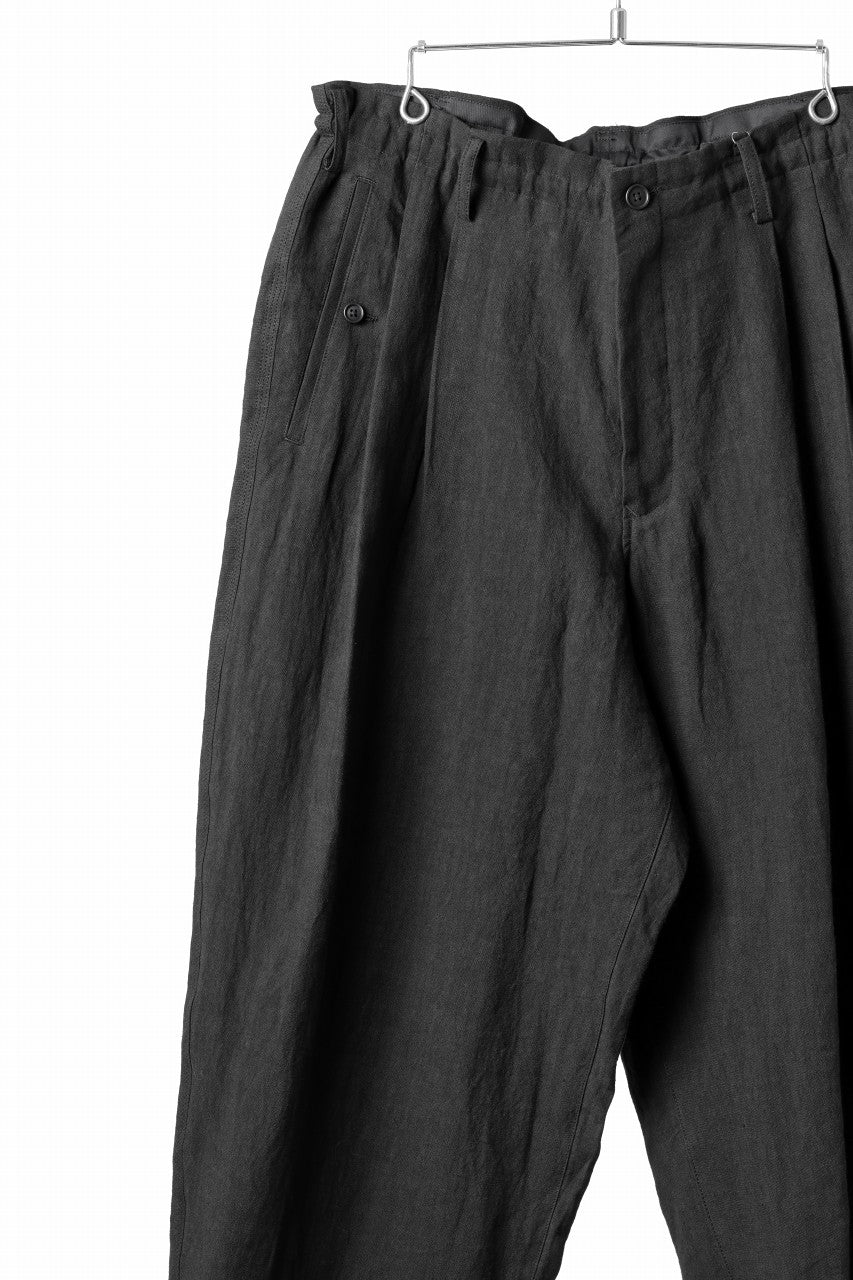 画像をギャラリービューアに読み込む, Y's for men TRIPLE STITCH PANTS / 40 LINEN (BLACK)