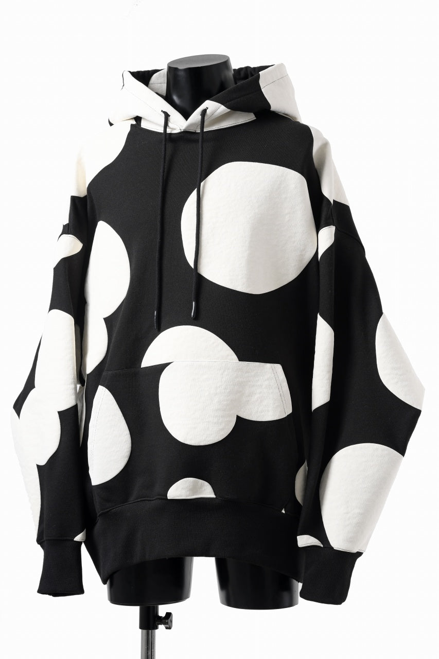 画像をギャラリービューアに読み込む, A.F ARTEFACT POLKA PATTERN SWEAT HOODIE (BLACK)