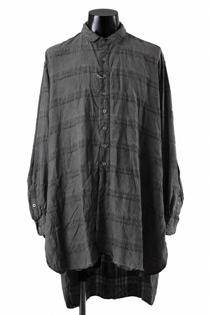 画像をギャラリービューアに読み込む, KLASICA SHORT COLLAR ROOMY SHIRTS / DRAPE & SMOOTH TEXTILE (GRAYSH DYE CHECK)