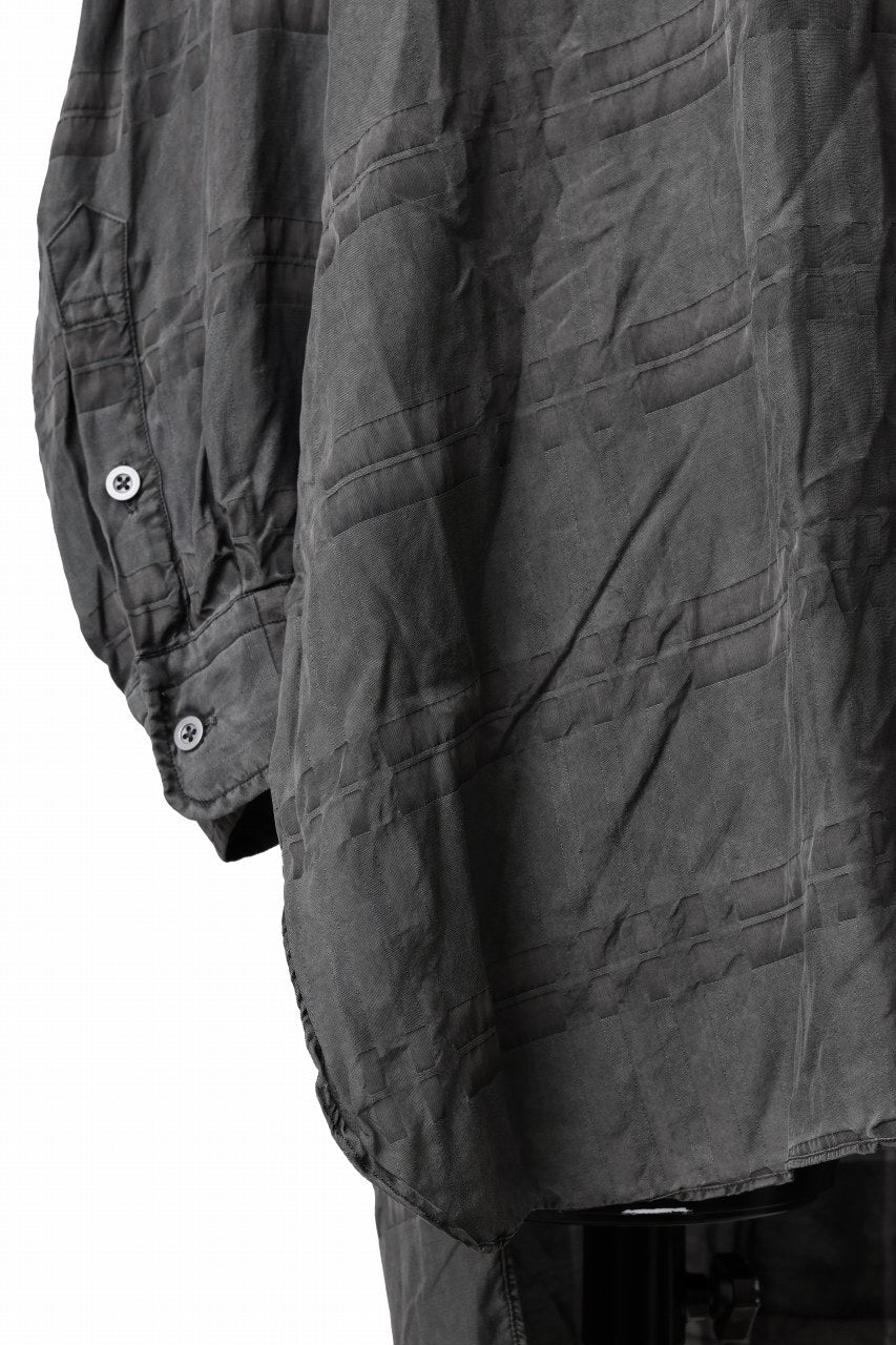 画像をギャラリービューアに読み込む, KLASICA SHORT COLLAR ROOMY SHIRTS / DRAPE & SMOOTH TEXTILE (GRAYSH DYE CHECK)