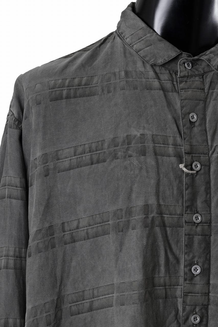 画像をギャラリービューアに読み込む, KLASICA SHORT COLLAR ROOMY SHIRTS / DRAPE & SMOOTH TEXTILE (GRAYSH DYE CHECK)