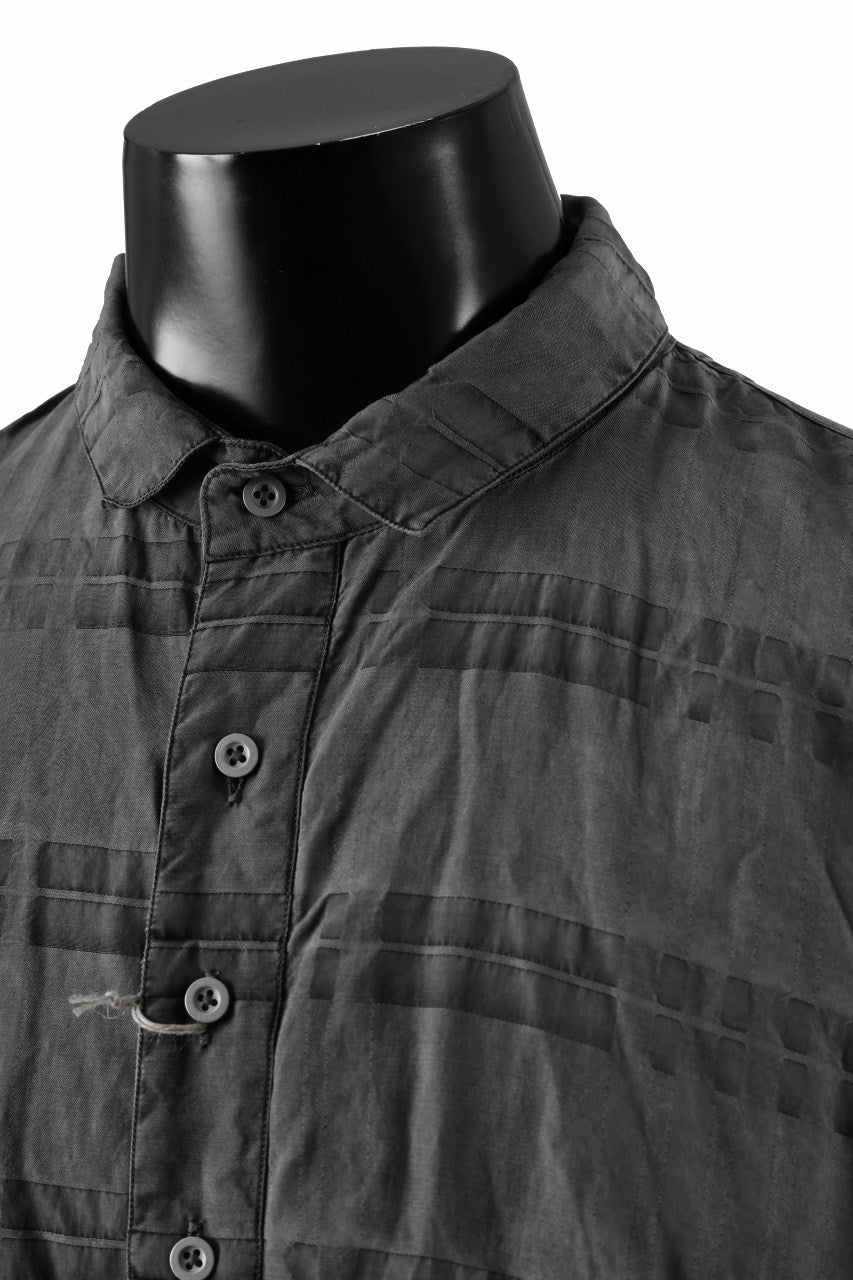 画像をギャラリービューアに読み込む, KLASICA SHORT COLLAR ROOMY SHIRTS / DRAPE & SMOOTH TEXTILE (GRAYSH DYE CHECK)